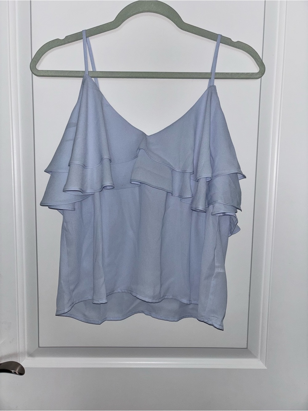 Forever 21 Light Blue Ruffle Off-Shoulder Top - Women